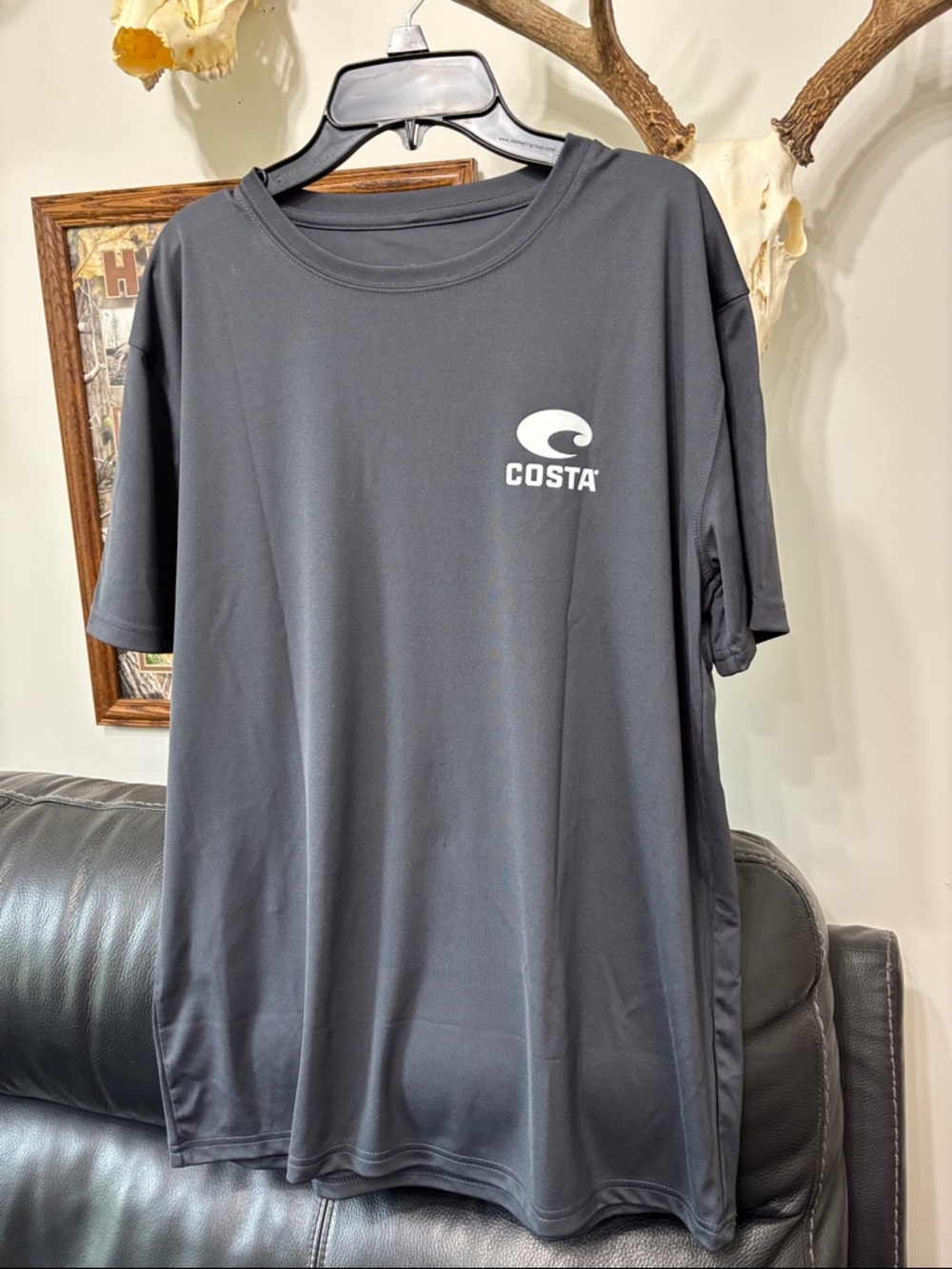 Costa Black Short-Sleeve Performance Tee with White Logo